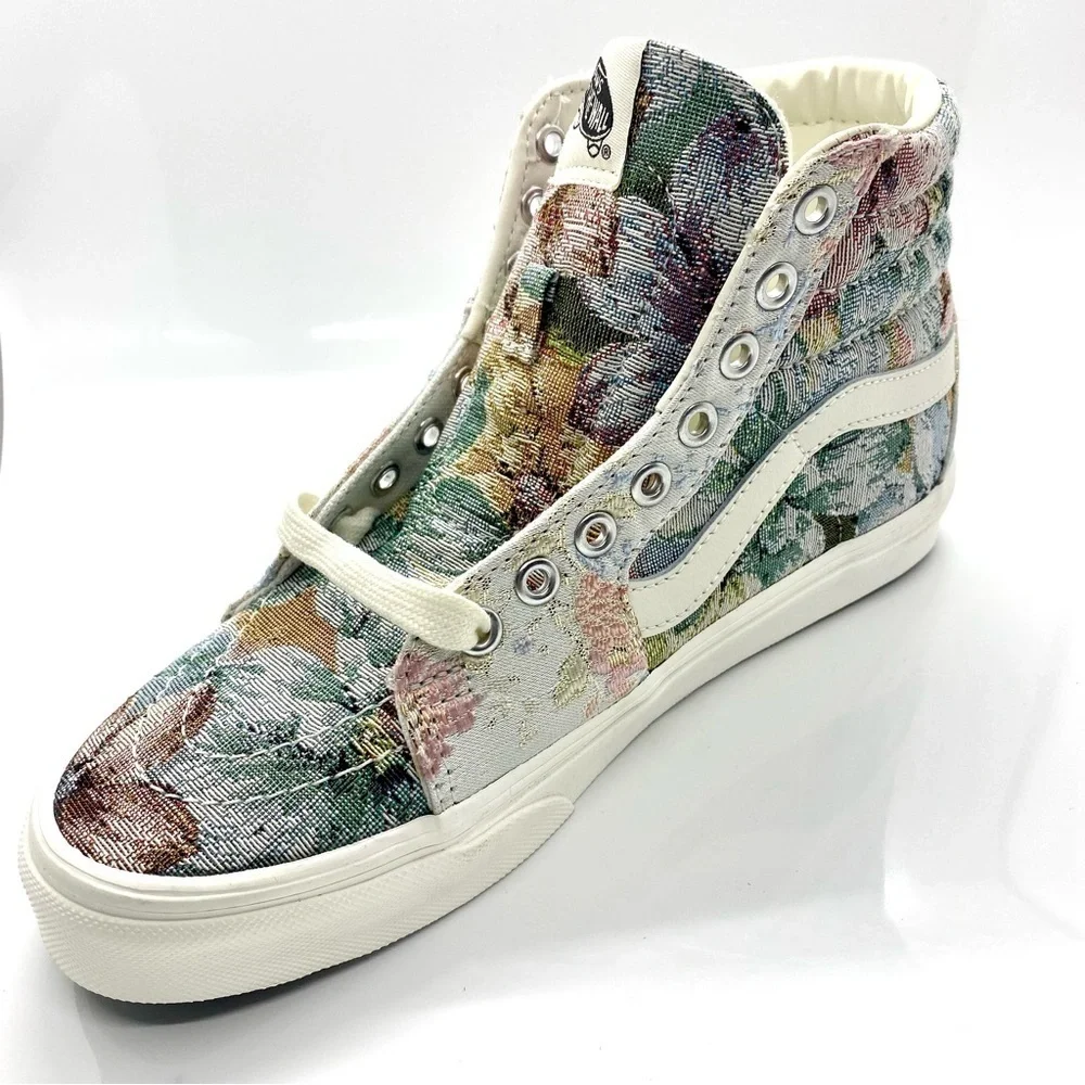 Vans Sk8-Hi Tapestry Vintage Metallic Floral High Top Sneakers 7